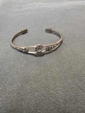 Silver Floral Palm Tree Cuff Bracelet - Women's Jewelry